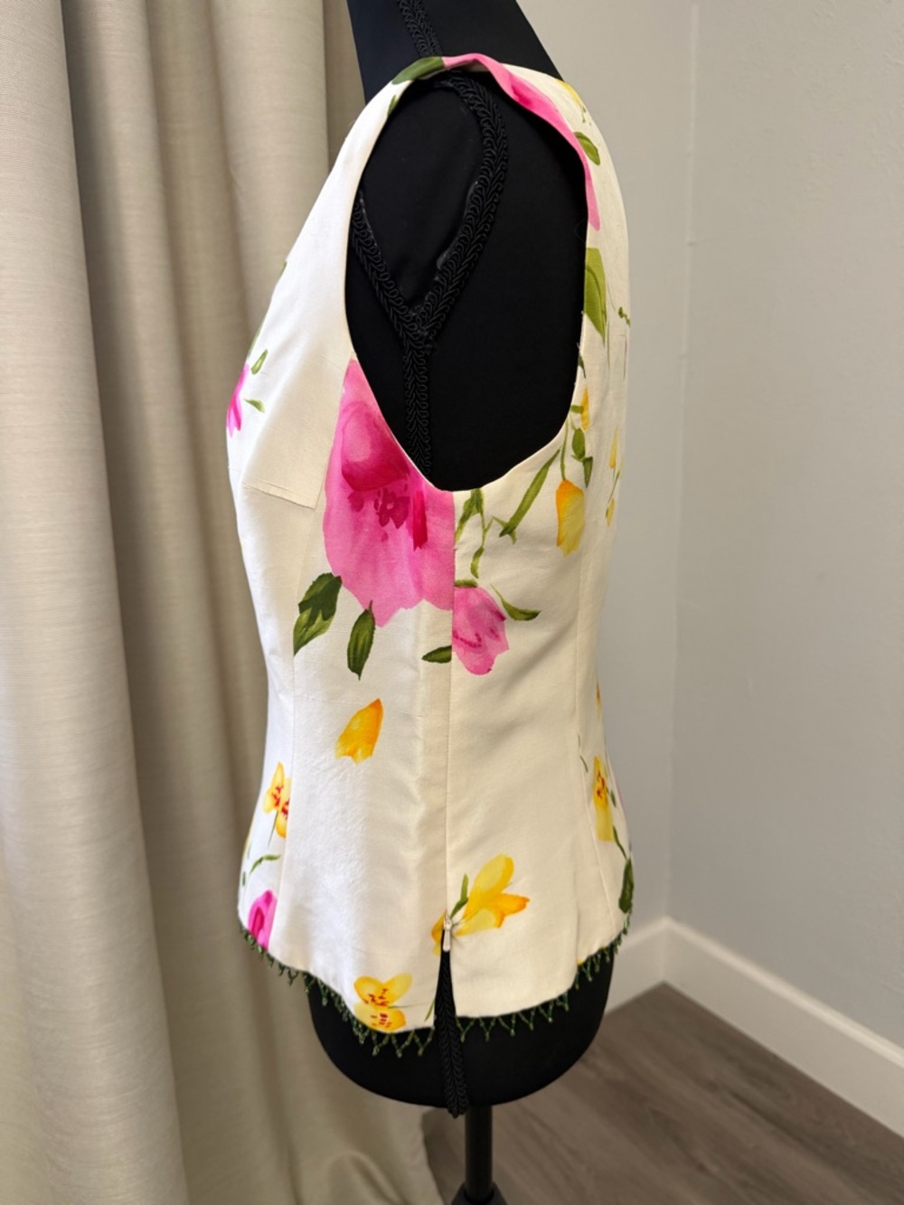 Rickie Freeman for Teri Jon Strapless Floral Dress in White, Pink & Yellow - Picture 6 of 12